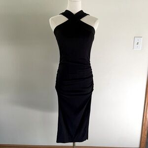 NWT Michael Stars Opaline Ribbed Midi Dress with Ruching